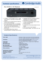 Cambridge Audio Azur 351R - Technical Specifications 